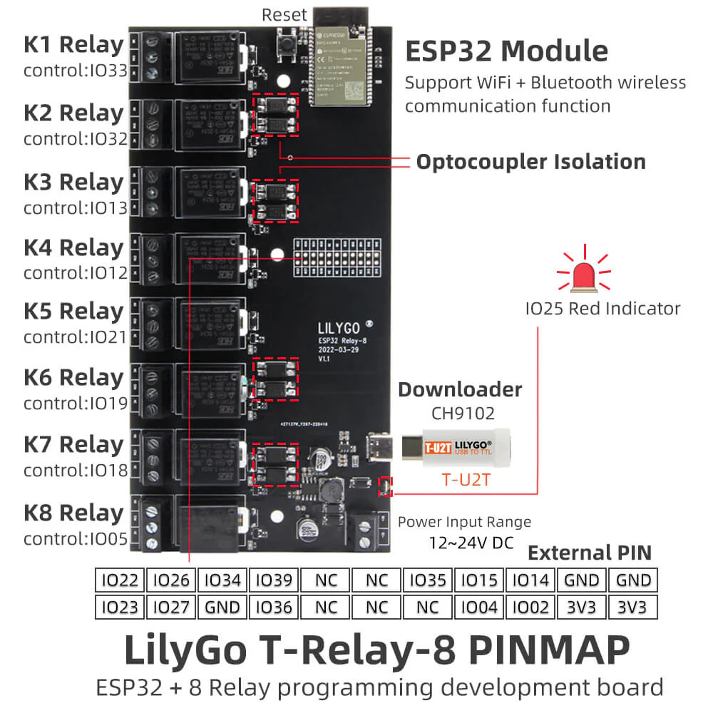T-Relay 5V 8 Channel Relay - Image 4